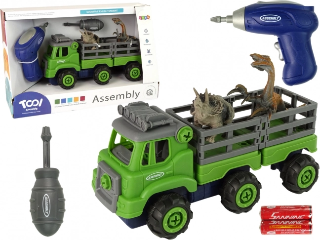 Transportní nákladní auto s dinosaury