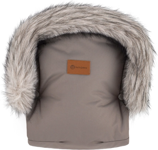 Rukavice na kočárek Petite&Mars furry mocha mousse