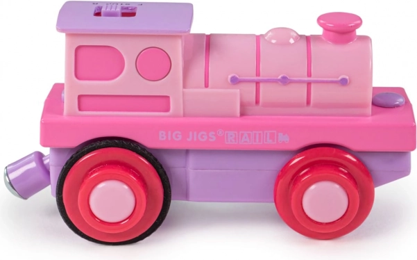 Elektrická lokomotiva Bigjigs Rail růžová