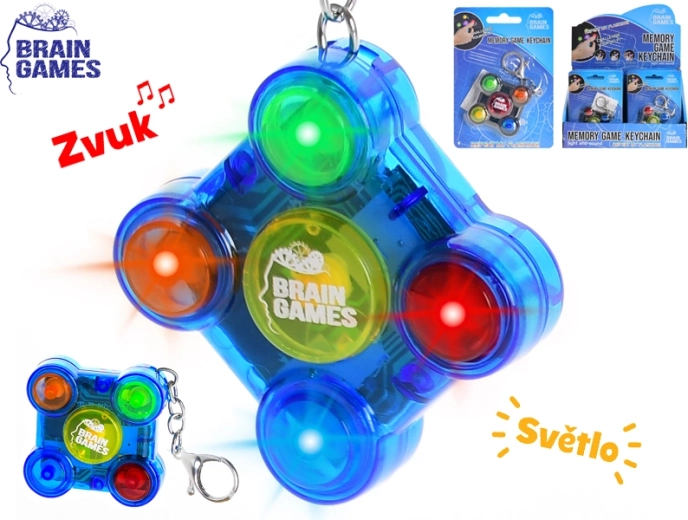 Klíčenka Brain Games – kapesní paměťová hra se světly a zvuky