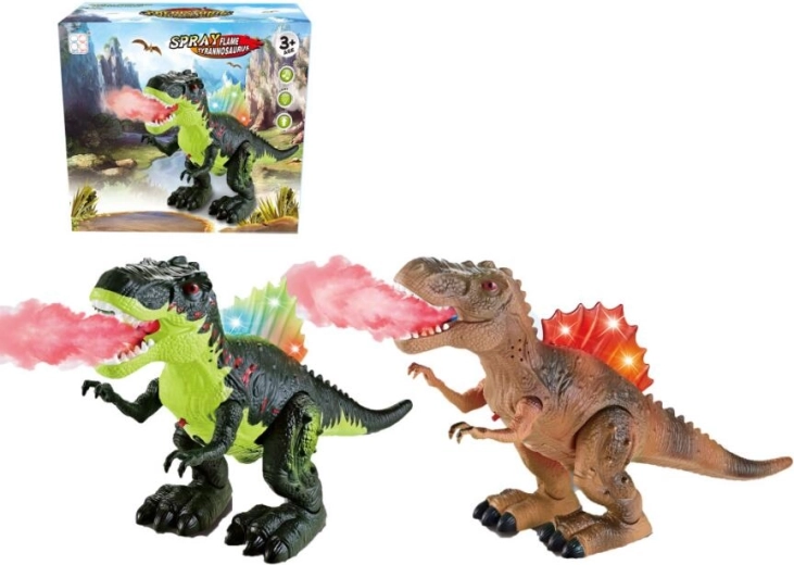 Dinosaurus s mlžnou párou a světelnými a zvukovými efekty