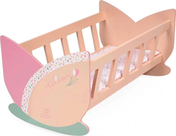 Dřevěná kolébka pro panenky TULIPE