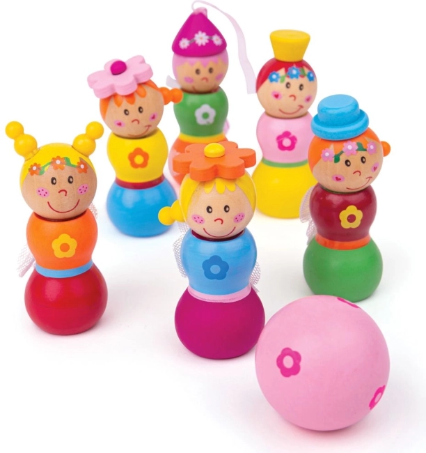 Bigjigs Toys dřevěné kuželky víly