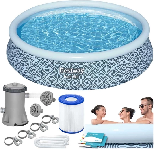 Nafukovací zahradní bazén Bestway Fast Set 396 × 84 cm s filtrací