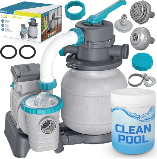 Písková filtrace k bazénu 6056 l/h + multifunkční chlorové tablety BESTWAY 58497