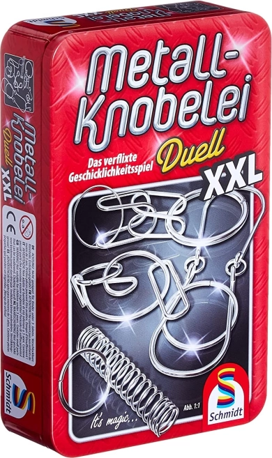 Sada kovových hlavolamů Duell XXL v plechové krabičce