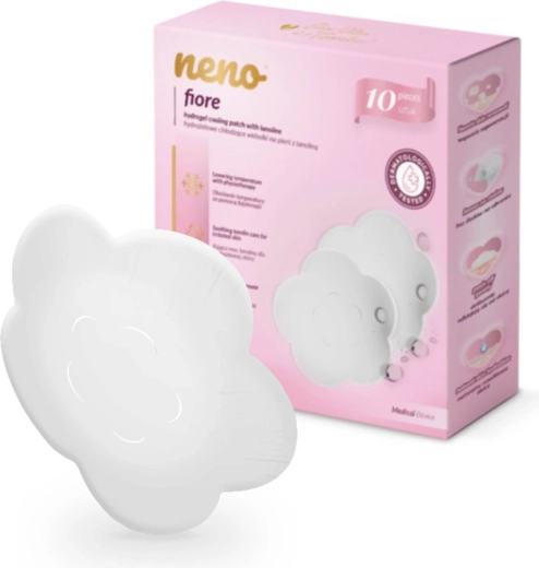 Neno Fiore hydrogelové chladivé vložky do podprsenky s lanolinem pro podrážděné bradavky - 10 ks