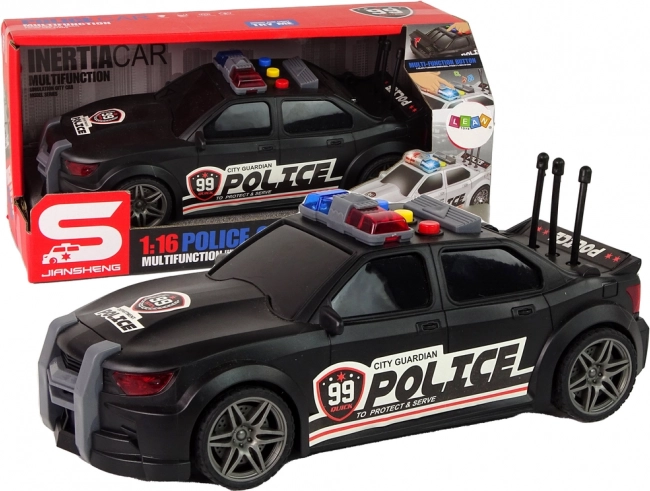Policejní sportovní auto 1:16, černé se zvukem