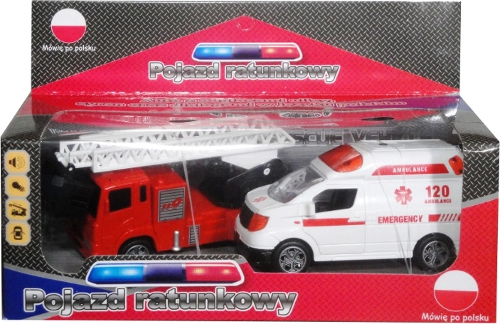 Záchranářská vozidla s polským hlasovým modulem (sanitka a hasičské auto)