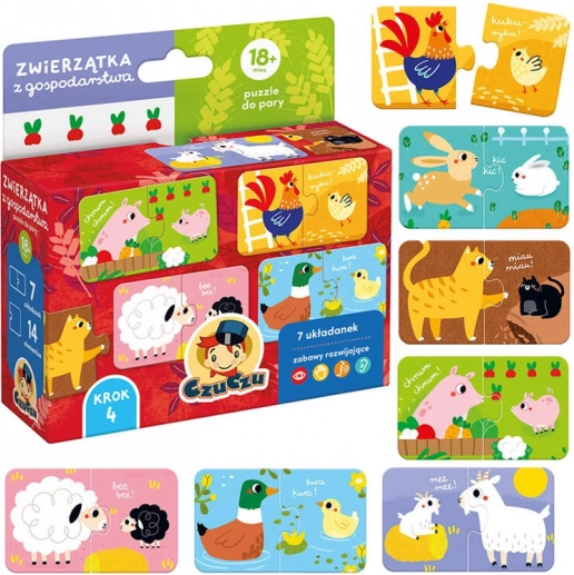 Puzzle na rozpoznání zvířátek ze statku