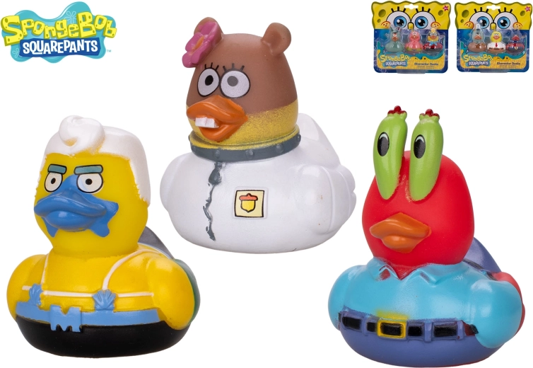 Sada do vany – kačenky SPONGEBOB, Sandy a Squidward (3 ks)