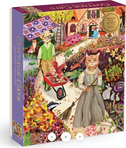 Galison metalické puzzle Kočky na venkově 1000 dílků