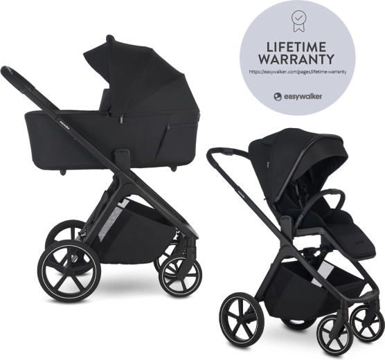 Easywalker kombinovaný kočárek Zoey Go Pure Black