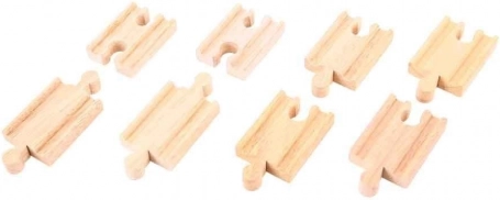 Dřevěné spojky kolejí 7 cm (8 ks) BIGJIGS RAIL