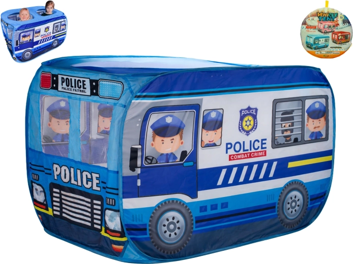 Dětský látkový stan ve tvaru policejního auta