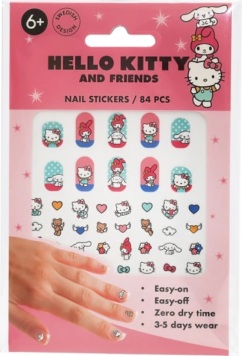 Hello Kitty dětské nálepky na nehty (84 ks)