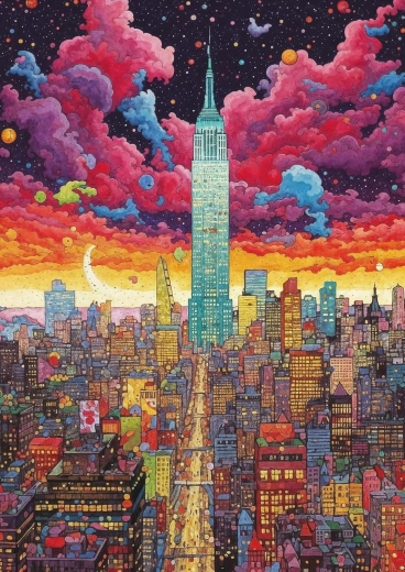 Puzzle ART PUZZLE WOWO Series: barevný New York 1000 dílků