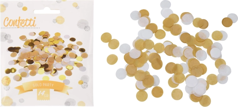 Párty konfety bílé a zlaté 1,5 × 2,5 cm, 14 g
