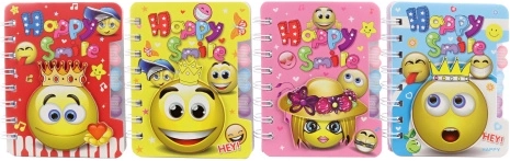Zápisník Happy Smile se smajlíky, linkovaný, 9,5 × 12 cm