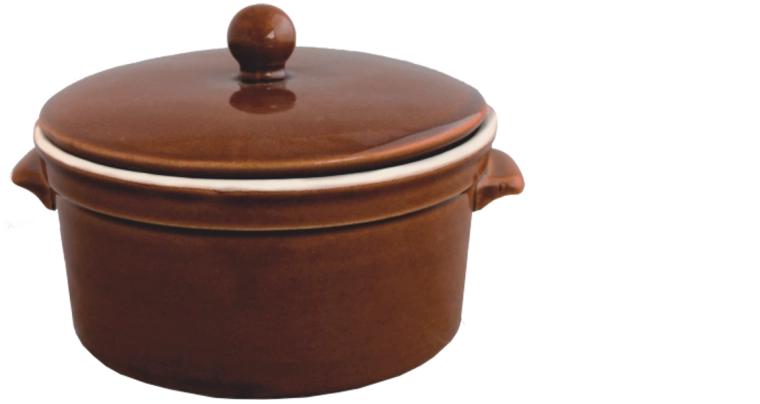 Keramický hrnec s poklicí 0,5 l hnědý
