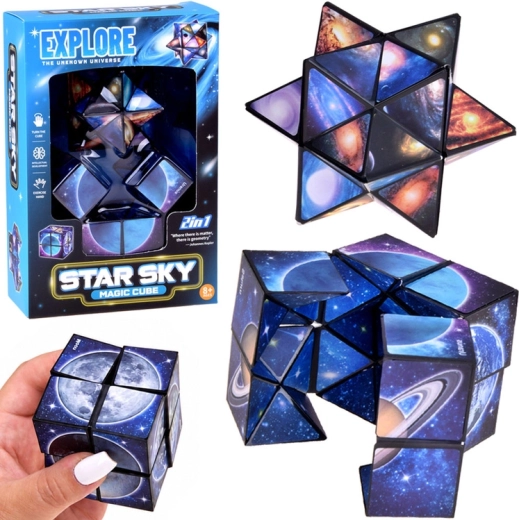 Magická transformační kostka 2v1 Star Sky – kosmická ukládanka