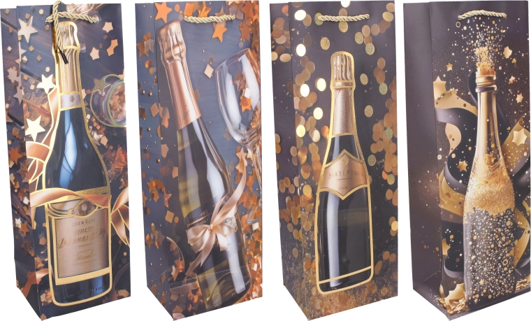 Dárková taška na láhev M 35 × 12 × 9 cm Celorok - 1 kus