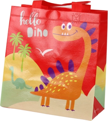 Dárková taška dinosaurus červená 23 × 21,5 × 11 cm