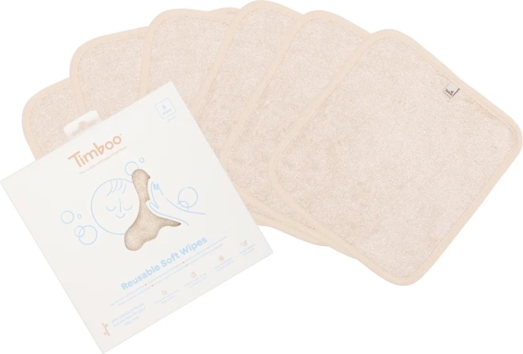 Timboo opakovaně použitelné měkké ubrousky frosted almond (6 ks)