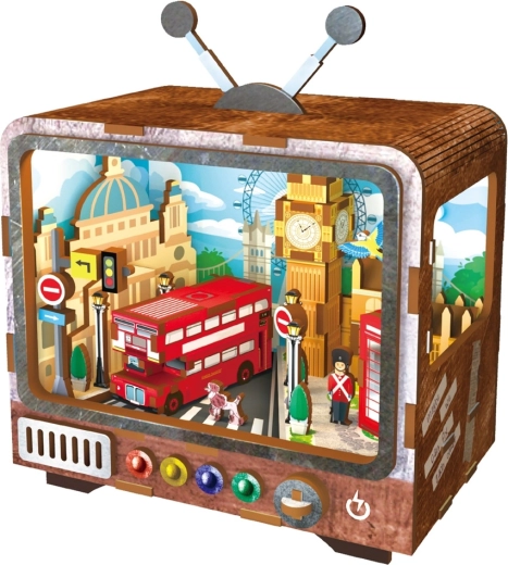 2Kids Toys 3D dřevěná skládačka retro TV Londýn