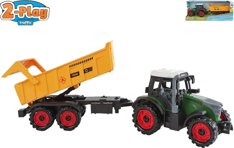 Traktor s vlečkou na setrvačník 2-Play Traffic - 1 kus