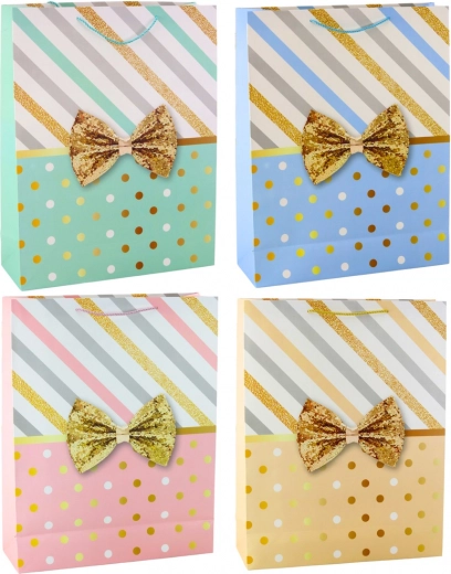 Velká dárková taška se zlatou mašlí