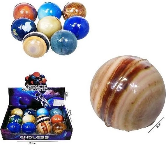 Superodrážející míček Planety 6 cm