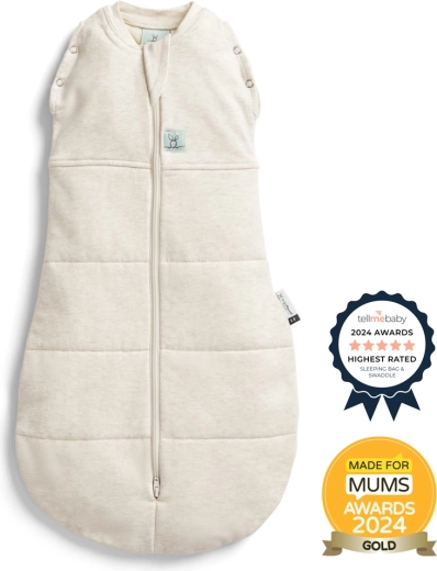 ErgoPouch Cocoon zavinovačka a spací pytel 2v1 Oatmeal Marle 2,5 TOG (6–12 měsíců)