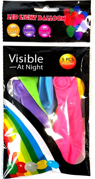LED svítící balónky 30 cm – 5 ks mix barev