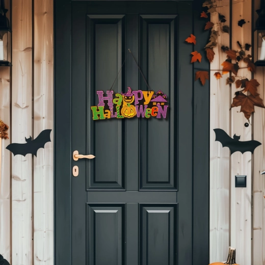 Závěsná halloweenská dekorace Happy Halloween 42,5 × 18 cm