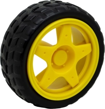 plastové kolo s pneumatikou pro arduino robota 65 mm