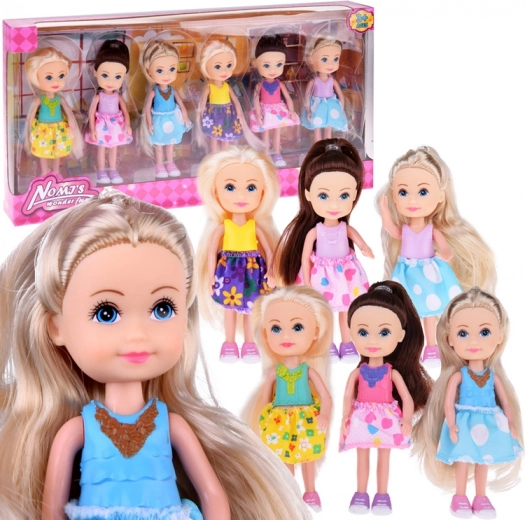Krásné mini panenky 12 cm sada 6 kusů