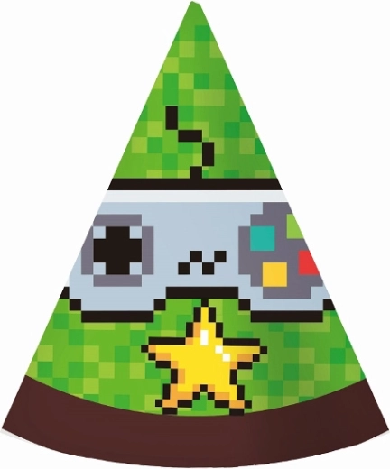 Papírové čepičky Game On – 6 ks