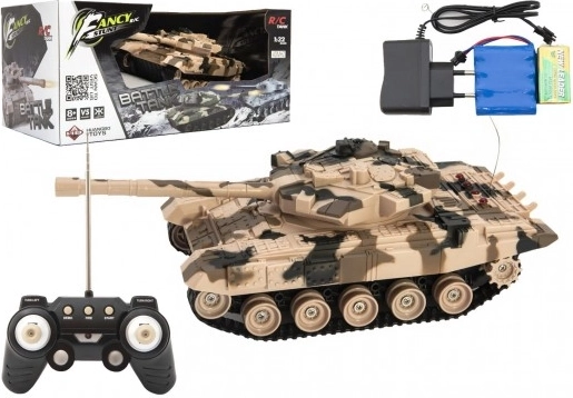 Dálkově ovládaný tank s dobíjecím packem a zvukovými efekty