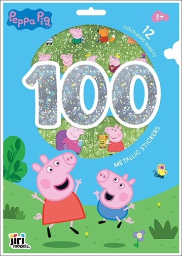 Prasátko Peppa: sada omalovánek se 100 metalickými samolepkami