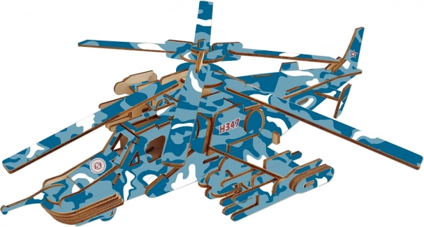 Dřevěné 3D puzzle bojový vrtulník Black Shark