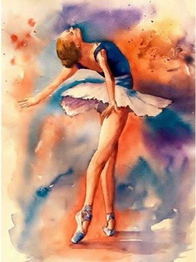 Diamantové vyšívání (diamond painting) baletka v tanci 30 × 40 cm