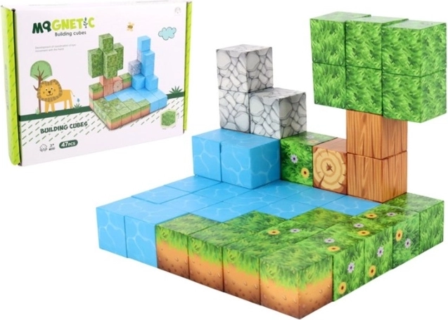 Kids magnetické stavební kostky Vlastní svět 47 dílků
