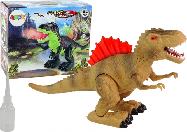 Interaktivní dinosaurus s vodní párou a světelnými efekty
