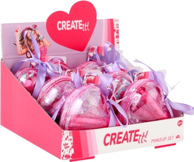 Srdíčkové pouzdro s glitry a stužkou