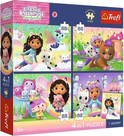 Trefl Puzzle pro děti 4x88 Kocie harce – Kocí domek Gábin