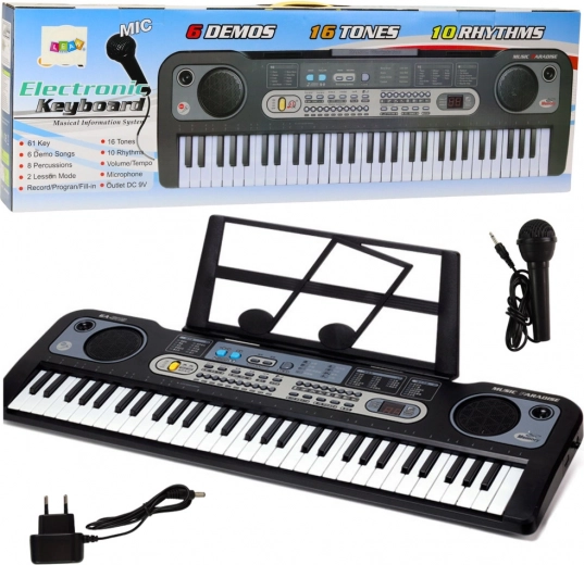 Elektronický klávesový nástroj s mikrofonem pro děti
