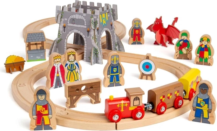 Bigjigs Rail dřevěná vláčkodráha středověk