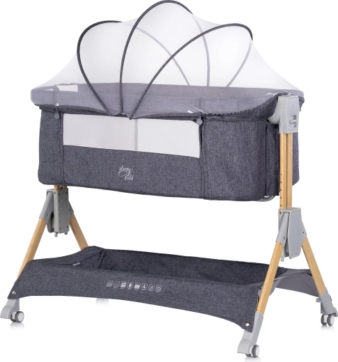 Chipolino sleepnfold 2v1 přístavná postýlka charcoal