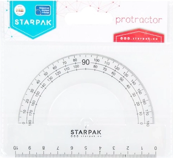 Úhloměr Starpak s pravítkem 10 cm